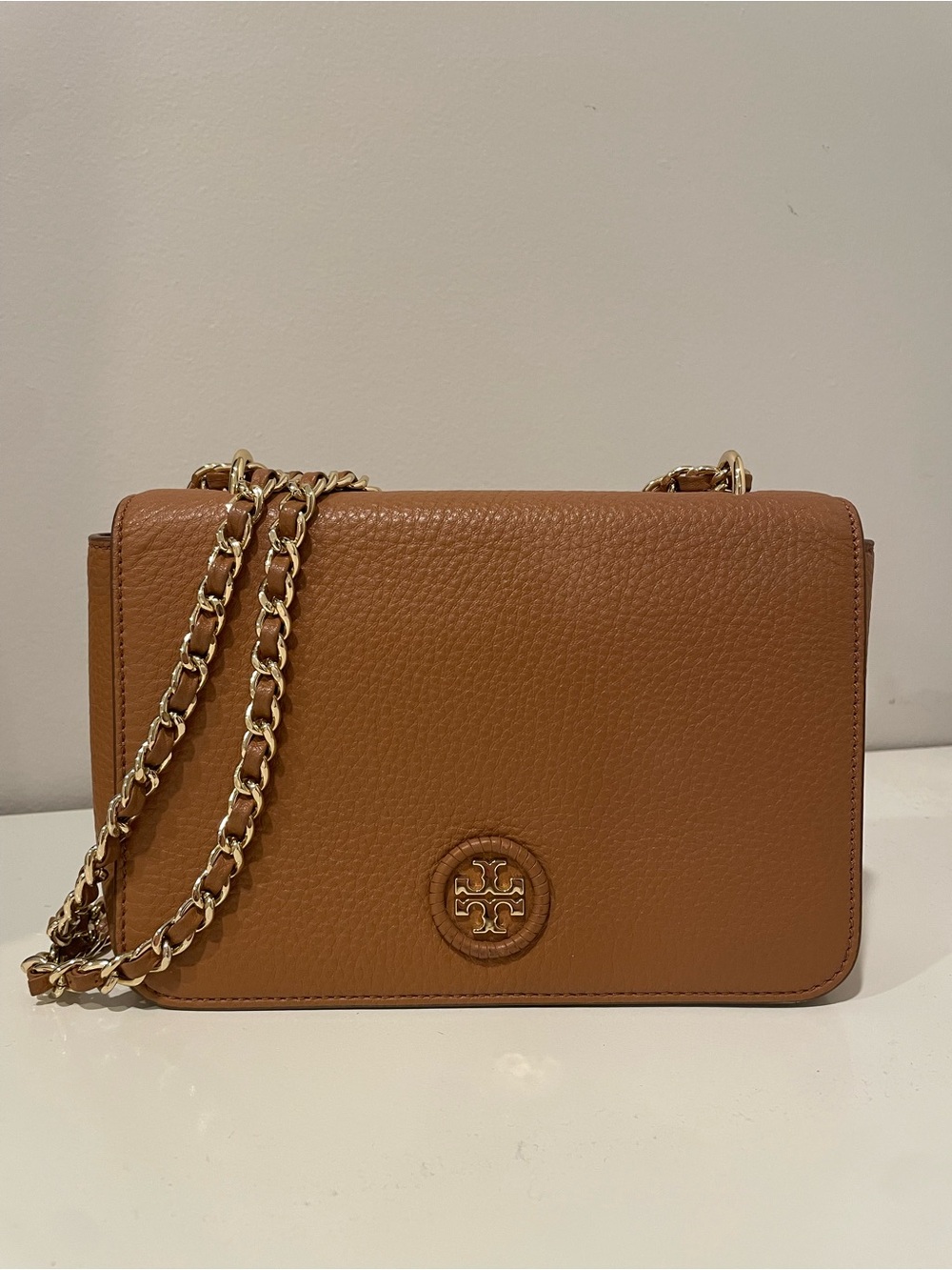 Tory Burch Miller Convertible Shoulder Crossbody Bag in Tan